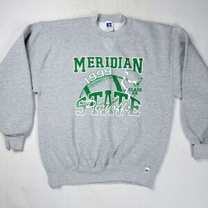 Russell Athletic Meridian State Football Sweatshirt Mens Size Large Grey Vintage